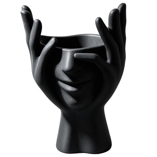 Contemporary Desk Accessory for Friends 3D Printed Face Vase, Face-Holding Pen Holder Art Decor, Creative Makeup Brush Modern Minimalist Home