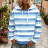 Women's Striped Long Sleeve Hoodie with Pocket and for Casual Wear