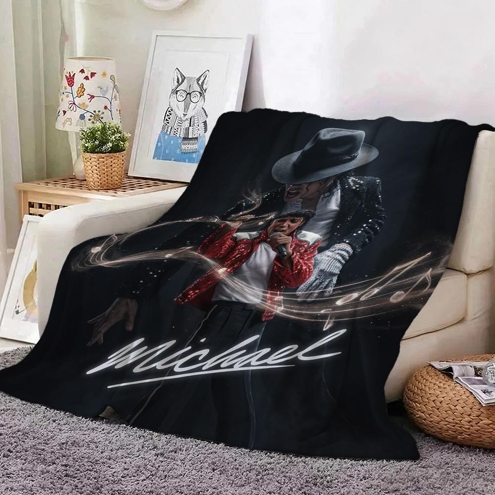 Michael Jackson Pop Theme Blanket Cozy Warm Fleece Blanket For Camping Travel Party Decor Great Holiday Gift