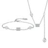 Retro National Style Copper Coin Full Diamond Cylinder Bracelet Necklace Set Female Elegance Temperament Versatile Wealth Rolling Bracelet Chain