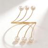 Metal Adjustable Open Pearl Baroque Style Bracelet for Bride