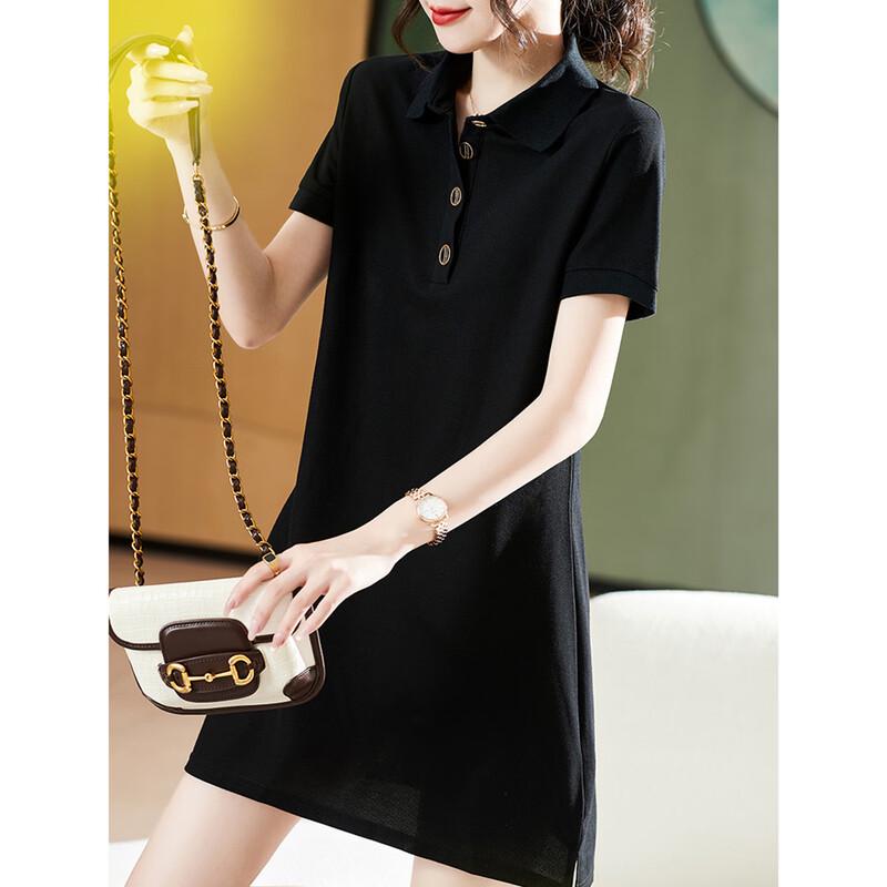 Firstview Women's Urban Casual Short-Sleeve Polo A-line Dress