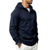 Men S Casual Half Zip Hooded Fleece Sweatshirt Autumn Winter