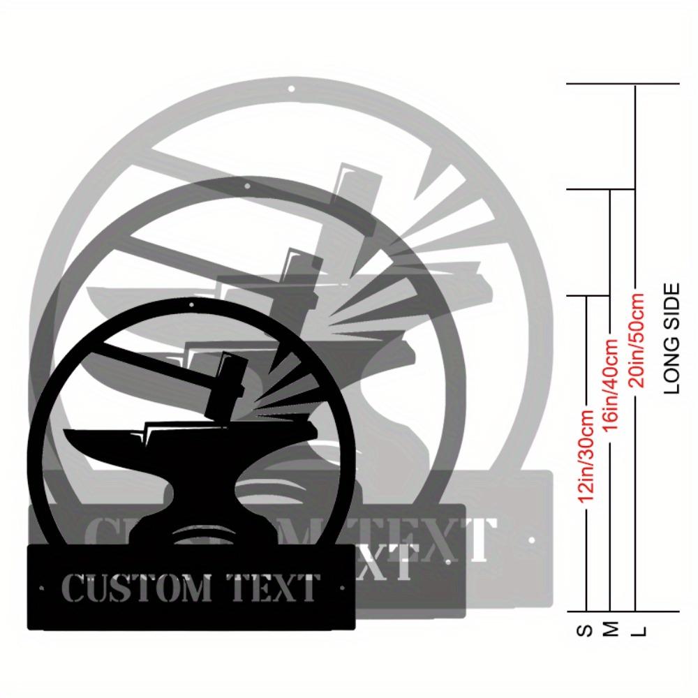 

Personalizable Blacksmith Metal Wall Decor Classic Style Art for Home Shop Kitchen Custom Sign S