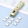 Push Clip Device Portable Handheld Paper Fast Clam Clip Dispenser Fixing Clip Stapler For School Office Supplies