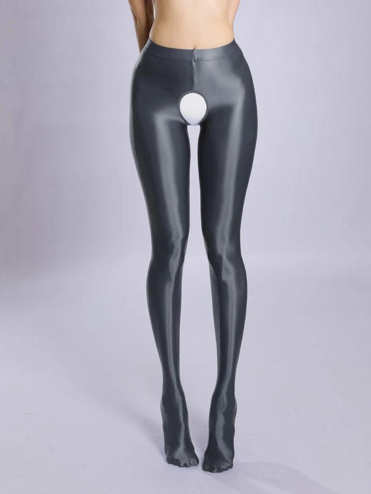 

M-Xl Glossy Shiny Nylon Crotchless Pantyhose Open Crotch Collant Leggings Tights Sexy Stocking Fitness Legging Strumpfhose Panty M