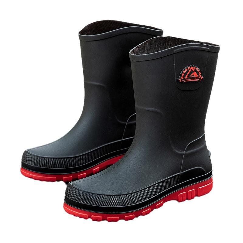 Winter new Men's casual waterproof rain boots Outdoor non slip shoes Comfort casual boots middle tube fashion work rubber shoes