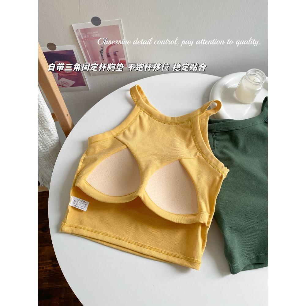 Strap Vest for Spring and Summer, Pure Cotton Back with Chest Cushion, Worn As A Base Layer, Sports Chest Wrap and Strapless Top for Women