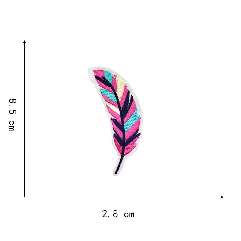 Vyšívaná látková nášivka: Kaktusové peří design pro opravu oblečení a kalhot