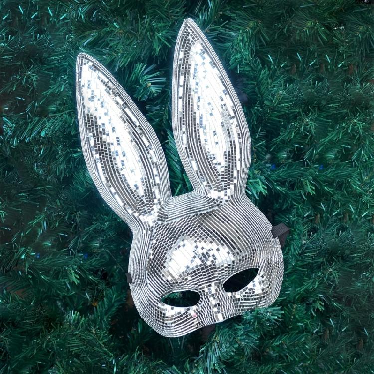 Festival Rabbit Face Mask with Elastic Headgears Realistic Rabbit Mask Rabbit Face Mask Costume for Adult Cosplays
