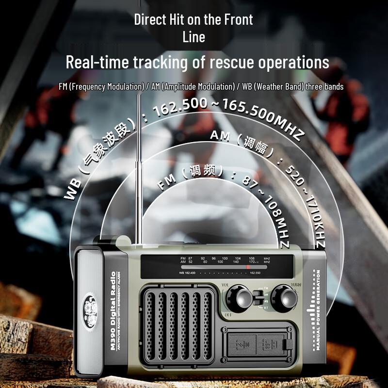 Wolsen M390 Multi-Function Emergency Radio Flashlight