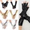 Imitation Leather Half Finger Gloves Punk Style Cosplay Gloves Halloween Dress Up