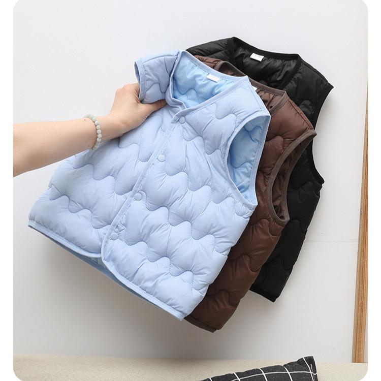 Children's cotton vest thickened short cotton-padded clothes 2025 autumn winter boys' girls' warm solid vest tops with Wear it inside or outside