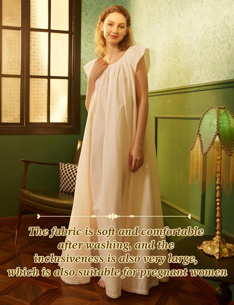 BEAUTELICATE Cotton Winter Women's Nightgown, Pajamas, Loungewear, Dress, Maternity, Spring, Summer, Autumn,