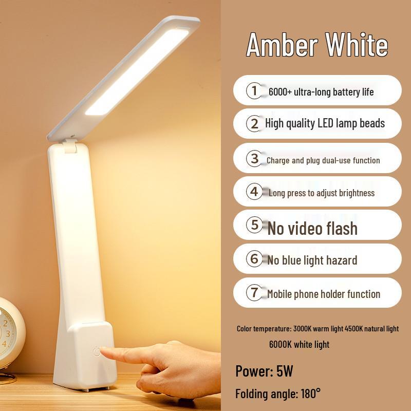 Portable Folding Table Lamp with Eye Protection and Long Battery Life, Ideal for Student Dorms and Study Rooms