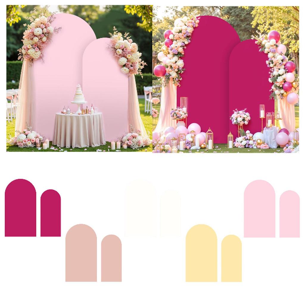 2 Stück Hochzeitsbogen Hintergrundabdeckungen Fotografie Requisiten Praktischer Modehintergrund Runde Spitze für Zeremonie Bankett Dekor