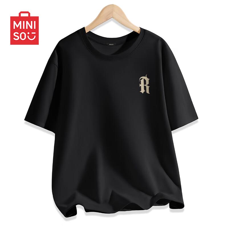 MINISO Men's Pure Cotton Loose Fit Short Sleeve T-Shirt