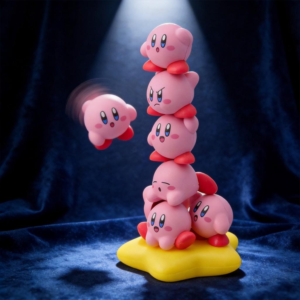 Kirby Stacking Toy Set With Plastic Figures For Kids And Collectors