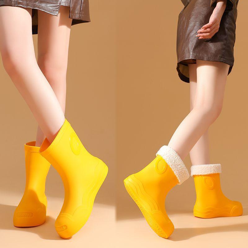 2025 New Women's Mid-Calf Rain Boots Waterproof Non-Slip PVC Shoes for Rain Women Comfortable Breathable Kitchen Work Footwear