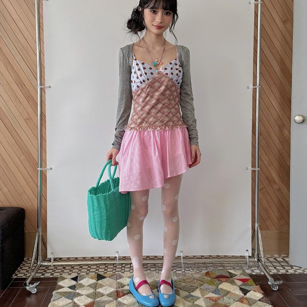 Süßes Mädchen Polka Dot Dünne Strumpfhose Sommer Sonnenschutz Koreanischer Ins Stil Niedliche Strumpfhosen für Kleider Jk Lolita Basissocken