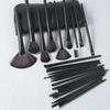 24Pcs Professional Makeup Brushes Set Black Premium Synthetic Bristles with PU Case for Foundation Powder Eyeshadow Makeup Kit