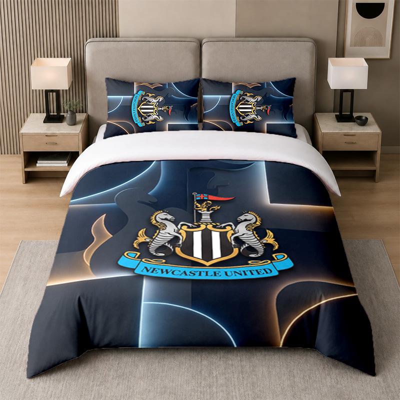 3dílná sada povlečení Newcastle United Fotbalové Měkké prostěradlo a dva povlaky na polštář Dekorace do ložnice