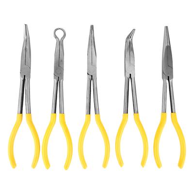 5 Pezzi Pinze a Becco Lungo in Acciaio al Carbonio Pinza a Forma di O Attrezzo a Mano con Manico Antiscivolo
