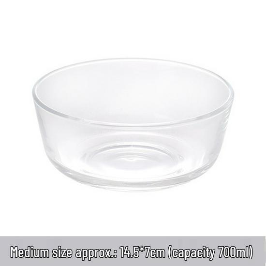 Transparent Glass Bowl for Salad, Soup, Dessert, Noodles, Rice, and Fruit
