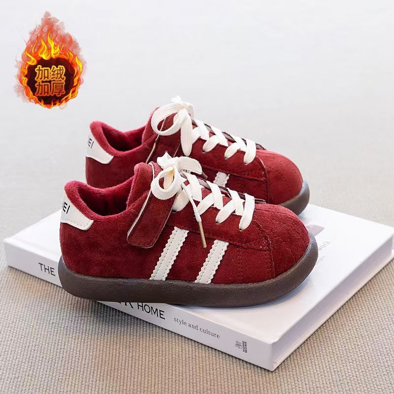 Girls shoes velvet children's sports shoes new autumn and winter girls two cotton shoes baby soft-soled casual shoes