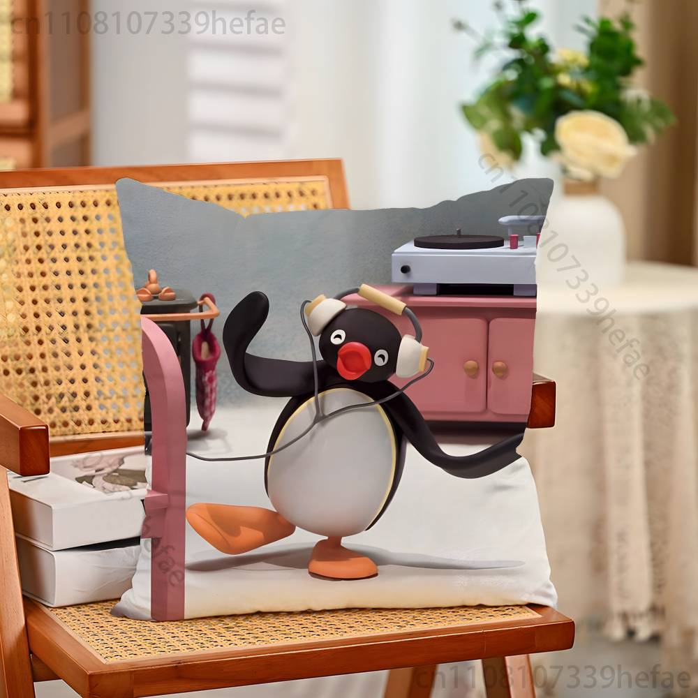 Cute PPingu Penguin Throw Pillow Case For Decoration 30cm 50cm 55cm Square Home Pillowcase Case