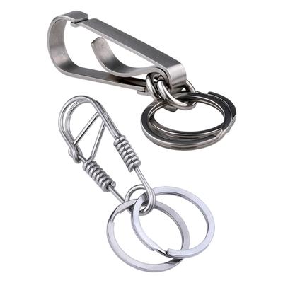 Handmade Stainless Steel Keychain Double Rings Designs Rustproof Key Holder for Everyday Use and Enthusiasts