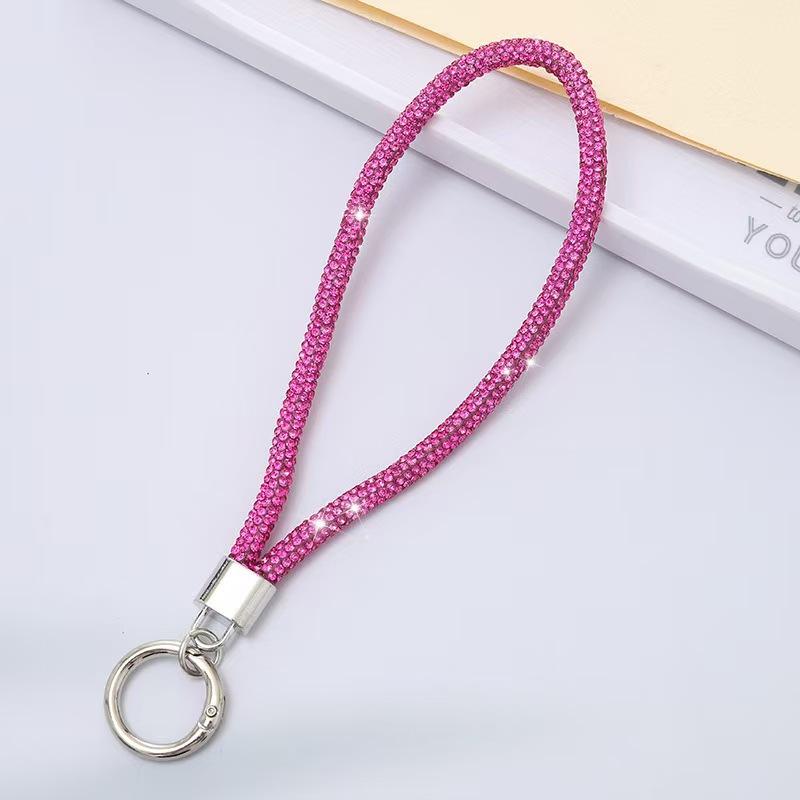 Bling Glitter Keychain Wrist Strap Anti-Lost Soft Phone Lanyard Hanging Cord for Backpack Pendant Outdoor Use