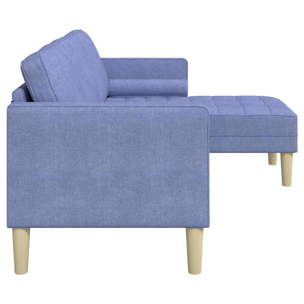 Sofa Set with Cushions Jeans Blue Polyester