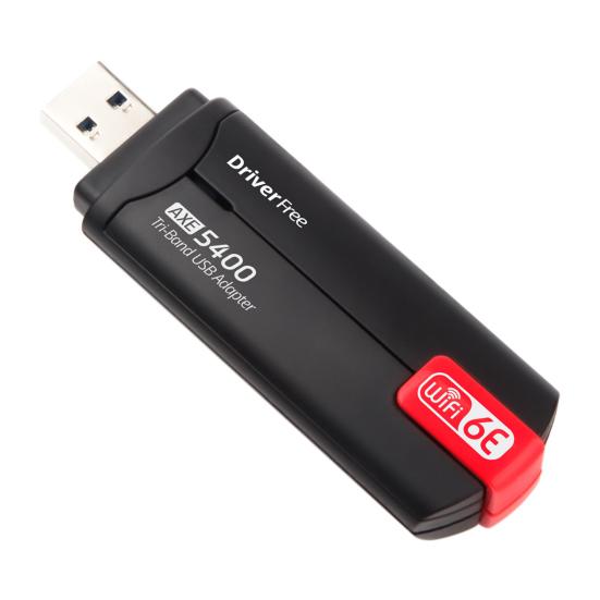 

Бездротовий мережевий адаптер USB Wi-Fi 6E Безкоштовний драйвер Компактний розмір Портативний Plug-Play Dual червоний