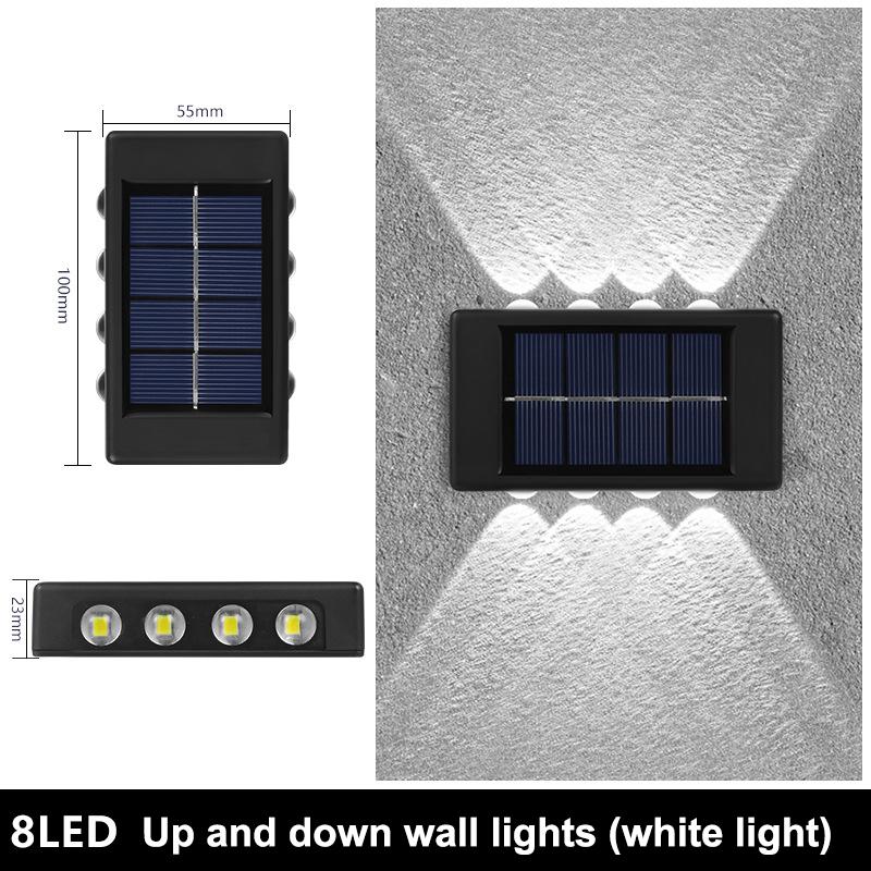 Solar Wall Lamp Outdoor Waterproof Upper And Lower Wall Lights Luminous Lighting Home Garden Courtyard Fence Decoration Light