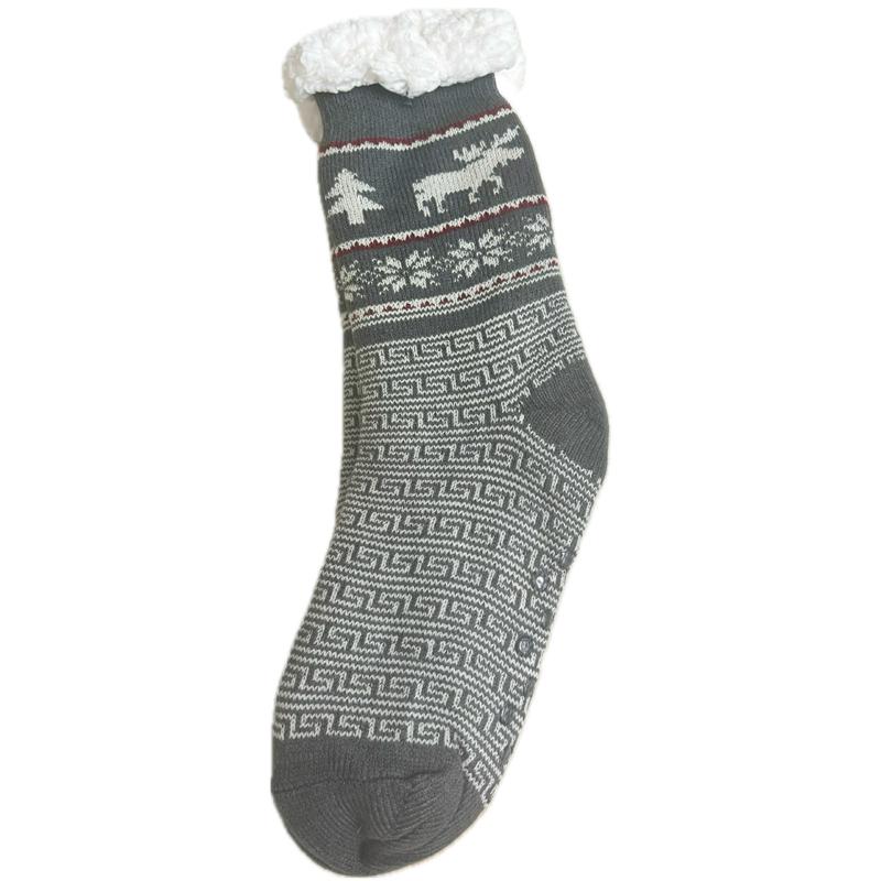 Winter Socks Mens Plush Thermal Leopard Warm Short Plus Velvet Non Slip Fluffy Floor Fuzzy Sock Male Camouflage Gift Christmas