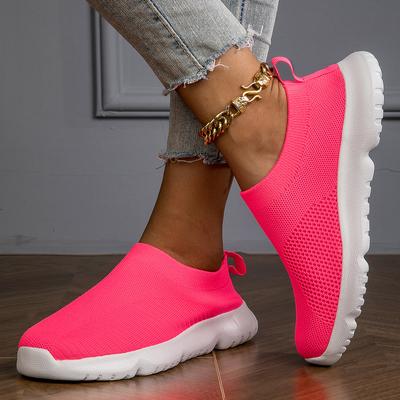 Female Sneakers Flat Bottom Mesh Lightweight Vulcanized Shoes With Breathable Lazy Fit Casual Running Shoes Tennis Woman