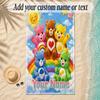 Beach TowelCare Bears Custom Name Text Personalized Soft Towel for Beach Pool Indoor Home Decor Gift