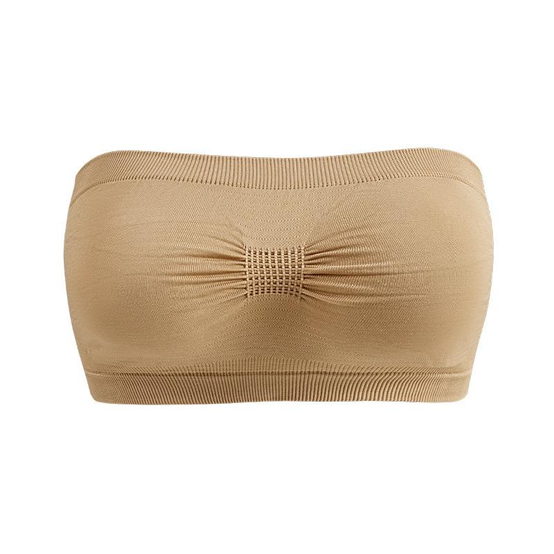 Große Größen Sommer Trägerlos Ohne Polster Atmungsaktives Bandeau Intimer BH Für Damen 6XL beige