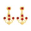 Women Retro Drop Earrings Titanium Steel Alloy Pendant Earrings Acrylic Crystal Bead Anchor Shape Geometric Ear Ornaments