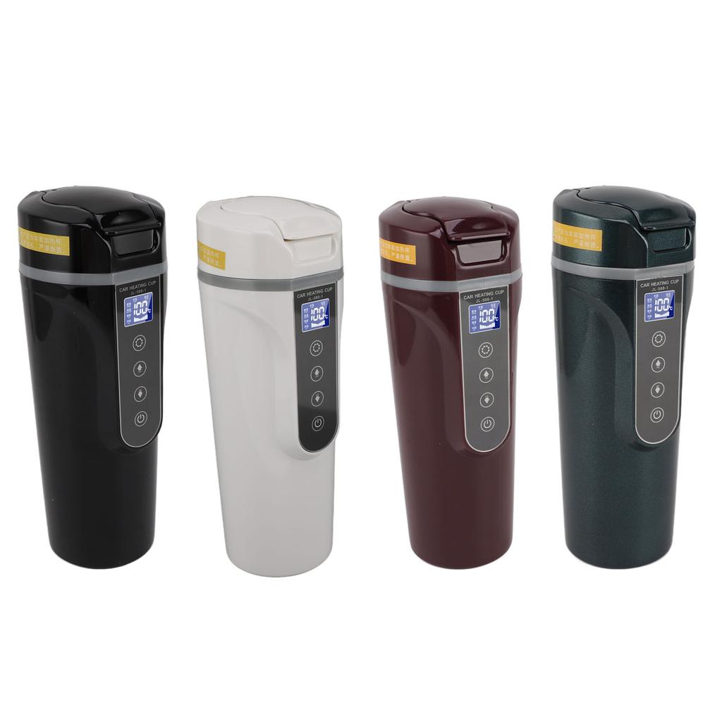 500ml Intelligent Screen Display Car Electric Kettle Car Electric Hot Water Mug Portable Car Heating Cup 12V 24V