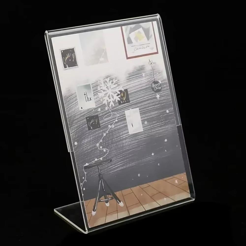 Durable Transparent Acrylic Display Stand 10cmx15cm Double Side Desk Photo Frame Ad Frame A6 Size Table Sign Holder Card Holders