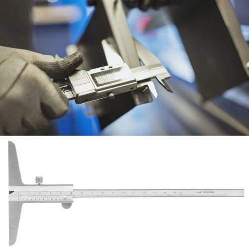 Stainless Steel Depth Caliper, 0.05mm Resolution, 0-150mm Measuring Range, Portable Depth Vernier Micrometer