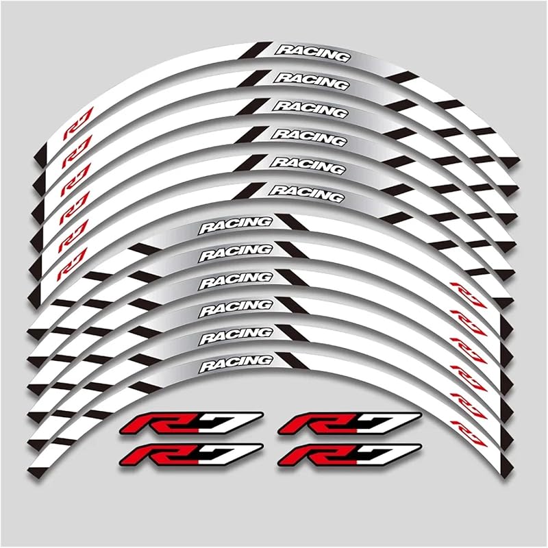 For Y&amaha for YZFR7 YZF R7 2022 2023 Motorcycle Sticker Wheel Reflective Stripe Rim Tire Waterproof Decorative Decals Set Rim Tape Decal(1 Style A