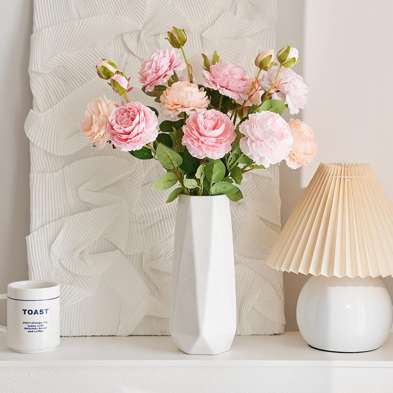 Peony Silk Rose Bouquet: Artificial & Dried Flowers for Indoor Decoration Centerpiece