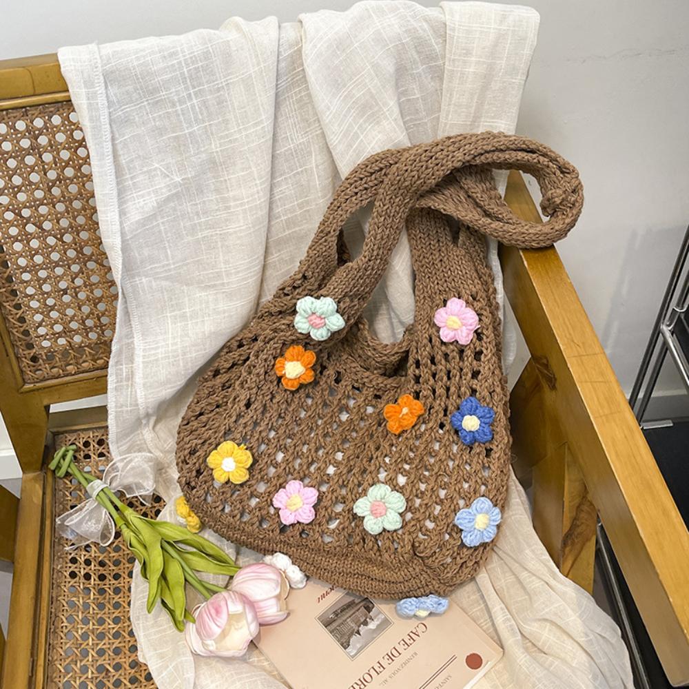 Hollow Shoulder Bag Large Capacity Large Capacity Woven Handbag Niche Design Casual Shopping Bag Ergonomic Fashion Tote Bag