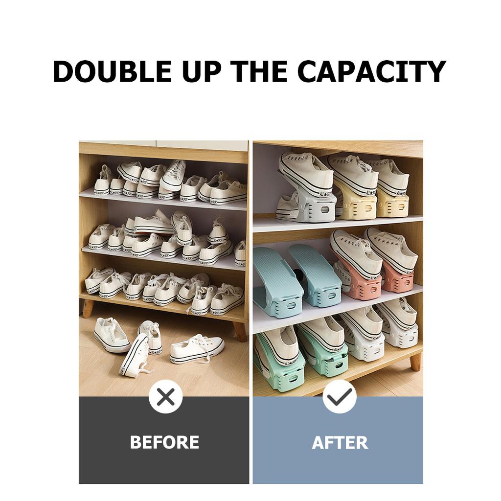 Nastavitelný úložný prostor Dvouvrstvý zesílený botník Vrstvená podpěra bot Stojan na boty na domácí ubytovně Úložný regál do botníku