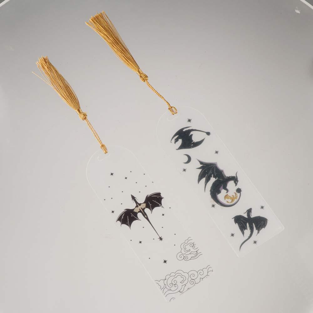 Gothic Punk Black Dragon Book Mark Transparency Reading Supplies Anime Book Tags Collection