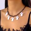 Resin Halloween Pumpkin Necklace Bat Halloween Jewelry Ghost Pendant Necklace  Ghost Festival