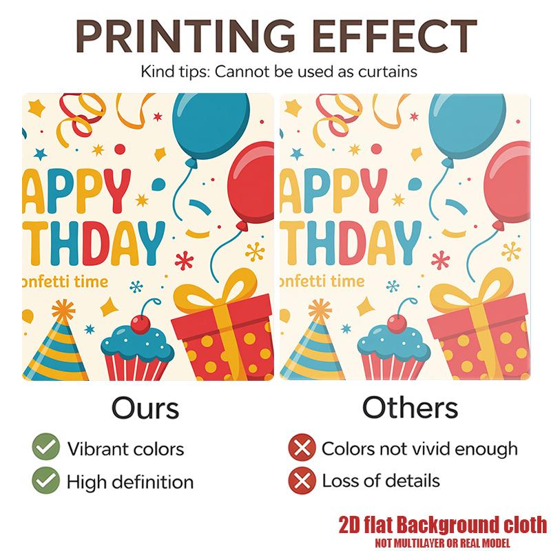 Dessert Sweet Birthday Celebration Banner, Colorful Polyester Backdrop for Party Decorations